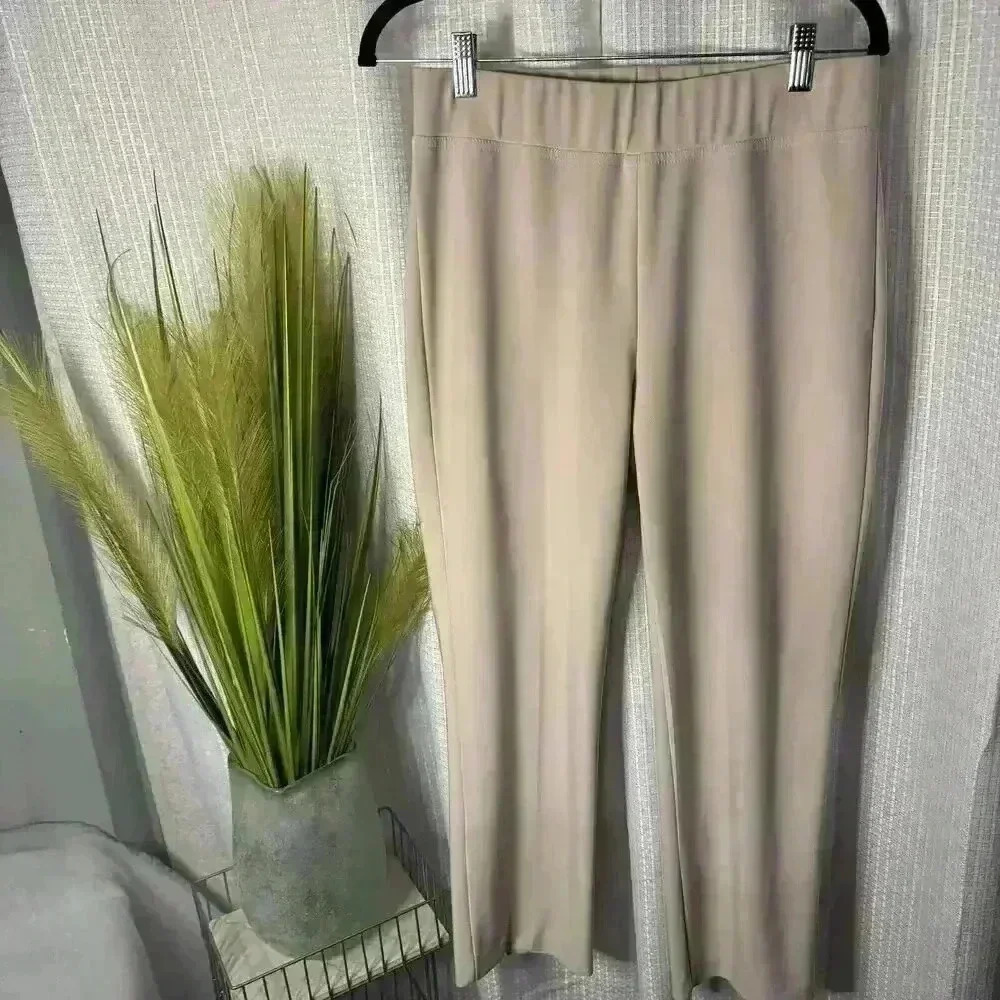 Joseph Ribkoff Women’s 8 Beige Pull On Dress Pants Ankle Slit Made In Canada